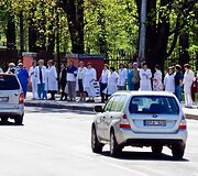 Antakalnio ligoninės medikų piketas prie ligoninės
