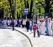 Antakalnio ligoninės medikų piketas prie ligoninės