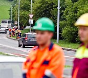 Įkasta simbolinė naujojo viaduko kapsulė.