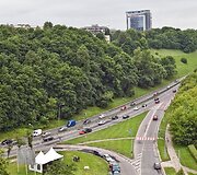 Įkasta simbolinė naujojo viaduko kapsulė.