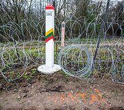 Spaudos konferencija prie Lietuvos ir Baltarusijos pasienio