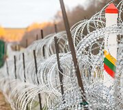 Spaudos konferencija prie Lietuvos ir Baltarusijos pasienio