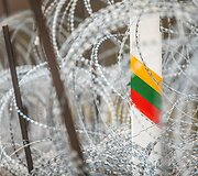 Spaudos konferencija prie Lietuvos ir Baltarusijos pasienio