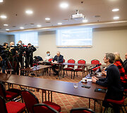 Lietuvos piliečių delegacijos, grįžusios i&scaron; Baltarusijos, spaudos konferencija