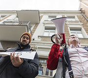 Protestas prie Vengrijos ambasados