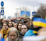 Protestas prie Vokietijos ambasados Vilniuje. Berlyne, pabusk! 