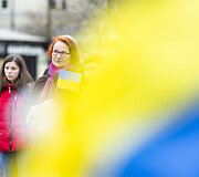 Mitingas skirtas remti Ukrainos kovą už laisvę. &Scaron;ūkis: &bdquo;Slava Ukraini! Už jūsų ir mūsų laisvę!&ldquo;