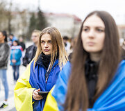 Mitingas skirtas remti Ukrainos kovą už laisvę. &Scaron;ūkis: &bdquo;Slava Ukraini! Už jūsų ir mūsų laisvę!&ldquo;