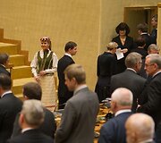 Per Viktoro Uspaskicho priesaiką konservatoriai paliko salę.