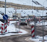 Spūstys Geležinio Vilko gatvėje ties A.Go&scaron;tauto gatve.