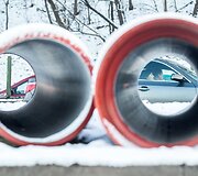 Spūstys Geležinio Vilko gatvėje ties A.Go&scaron;tauto gatve.
