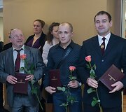 Pagerbti Europos bei pasaulio čempionatų prizininkai.