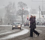 Antradienio rytą Vilniuje sninga