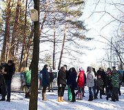 Verkių parke i&scaron;kelti inkilai