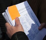 Mar&scaron;rutinių taksi vairuotojų akcija Europos aik&scaron;tėje.