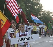 Akimirkos i&scaron; sporto žaidynių atidarymo &scaron;ventės.