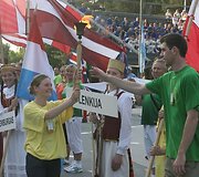 Akimirkos i&scaron; sporto žaidynių atidarymo &scaron;ventės.