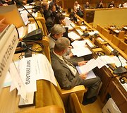 Akimirkos i&scaron; sesijos atidarymo Vilniuje, Seimo rūmuose.