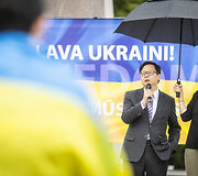 Katedros aik&scaron;tėje vyko Ukrainos palaikymo akcija