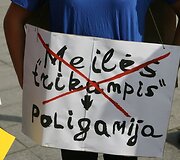 Antradienio vakarą Vilniuje &scaron;alia Vyriausybės grupelė liberalaus jaunimo su rožiniais akiniais praeiviams dalino lankstinukus &bdquo;dėkodami&ldquo; Seimui už priimtas Nepilnamečių apsaugos nuo neigiamo vie&scaron;osios infomacijos įstatymo pataisas.