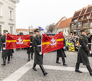 Vilniaus miesto 700 metų jubiliejui skirtą i&scaron;kilmingą vėliavų pakėlimo ceremoniją