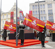 Vilniaus miesto 700 metų jubiliejui skirtą i&scaron;kilmingą vėliavų pakėlimo ceremoniją
