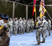 JAV rotacinių pajėgų batalionų Lietuvoje pasikeitimo ceremonija