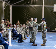 JAV rotacinių pajėgų batalionų Lietuvoje pasikeitimo ceremonija