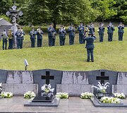 Medininkų žudynių pagerbimo ceremonija Antakalnio kapinėse