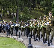 Medininkų žudynių pagerbimo ceremonija Antakalnio kapinėse