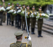 Medininkų žudynių pagerbimo ceremonija Antakalnio kapinėse