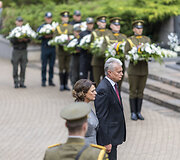Medininkų žudynių pagerbimo ceremonija Antakalnio kapinėse
