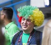 Lietuvos krep&scaron;inio sirgaliai Vilniaus oro uoste.