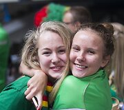 Lietuvos krep&scaron;inio sirgaliai Vilniaus oro uoste.