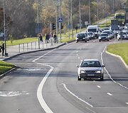 Vilniaus gatvėse padaugėjo vie&scaron;ajam transportui skirtų eismo juostų.