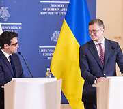 Gabrieliaus Landsbergio, Estijos, Latvijos, Prancūzijos bei Ukrainos ministrų spaudos konferencija