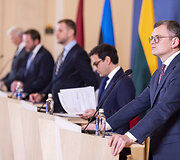 Gabrieliaus Landsbergio, Estijos, Latvijos, Prancūzijos bei Ukrainos ministrų spaudos konferencija