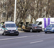BMW ir &bdquo;Venipak&ldquo; mikroautobuso avarija Vilniuje