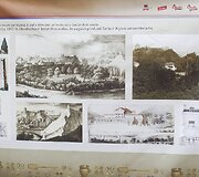 Vilniaus pilių teritorijos ir įvairių Lietuvos istorijos laikotarpių vaizdai ant &bdquo;Rotondos&ldquo; tvoros.