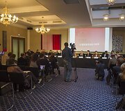 J. Vachtangovo teatro gastrolių Vilniuje pristatymas.