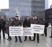 &bdquo;Vilniaus vie&scaron;ojo transporto&ldquo; darbuotojų mitingas.