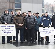 &bdquo;Vilniaus vie&scaron;ojo transporto&ldquo; darbuotojų mitingas.