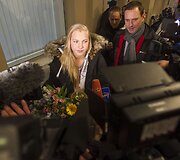Rūtos Meilutytės sutikimas Vilniaus oro uoste.