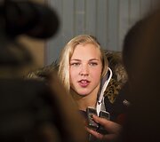 Rūtos Meilutytės sutikimas Vilniaus oro uoste.
