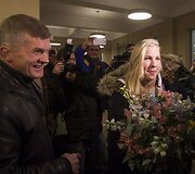 Rūtos Meilutytės sutikimas Vilniaus oro uoste.