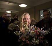 Rūtos Meilutytės sutikimas Vilniaus oro uoste.