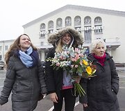 Rūtos Meilutytės sutikimas Vilniaus oro uoste.