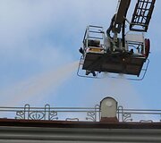 Ugniagesių pratybos penktadienio rytą Vilniaus centre sukėlė nerimo sostinės gyventojams.
