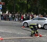 Ugniagesių pratybos penktadienio rytą Vilniaus centre sukėlė nerimo sostinės gyventojams.
