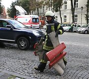 Ugniagesių pratybos penktadienio rytą Vilniaus centre sukėlė nerimo sostinės gyventojams.